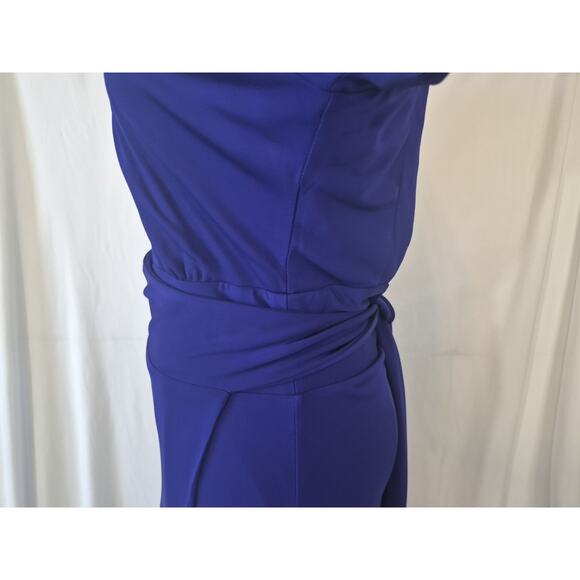 New w/Tags REISS Bailey-Jersey Cobalt Blue Plunge Neck Maxi Dress US 6 RT $475 - Picture 9 of 14